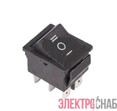 Выключатель клавишный 250В 15А (6с) (ON)-OFF-(ON) с нейтралью (RWB-508 SC-767) черн. Rexant 36-2370