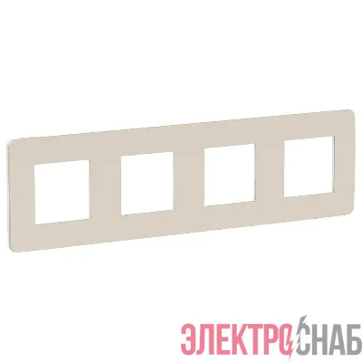 Рамка 4-м UNICA STUDIO шампань/бел. SchE NU280824