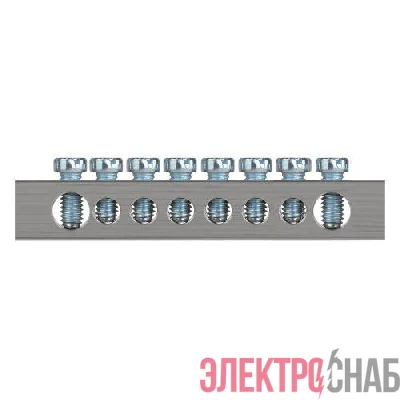 Шина PEN земля-ноль 6х9мм 8/2 никелированная с креплениями по краям NO-224-83 Эра Б0062979