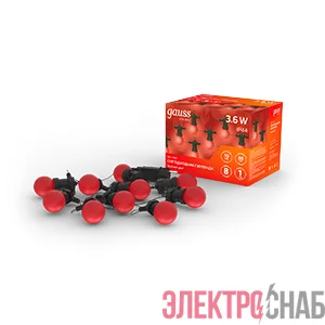Гирлянда светодиодная Holiday Белт Лайт 7.7м 10 красн. несменных ламп IP44 GAUSS HL064