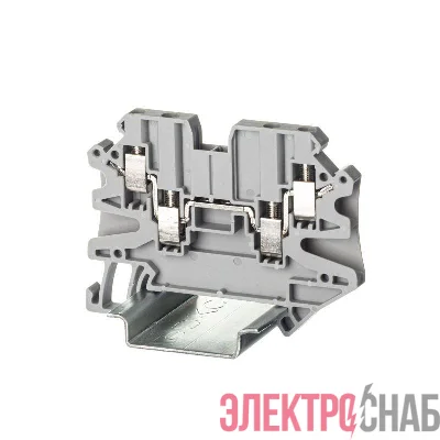 Клемма проходная винтовой зажим 4 точки подключения 2.5кв.мм сер. DKC TUR-2.5-QUATTRO