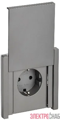 Розетка СП FORTE&PIANO 16А IP44 FP521 с заземл. защ. шторки с крышкой винт. крепл. сталь IEK FP-R16-16-44-K46