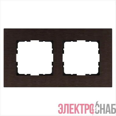 Рамка 2-м G-Metal метал. алюм. корич. Brown Jasmart G1002AZ