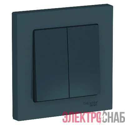 Выключатель 2-кл. СП AtlasDesign 10А IP20 (сх. 6) 10AX в сборе изумруд SE ATN000852