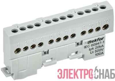 Шина L &quot;фаза&quot; изол. на универс. держ. 6х9-12-Ср TEKFOR IEK TF-NN10-12-KL-K03