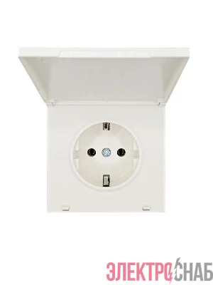 Розетка 1-мест. с/з с крышкой ПБТ СП ZIMA IP20 16А безвинт. зажим слон. кость LEZARD 704-9088-123BQC