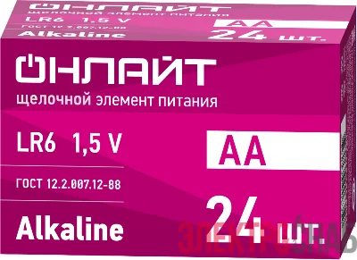 Элемент питания алкалиновый 90 635 OBT-ALK-LR6-BOX24 (бокс 24шт) ОНЛАЙТ 90635