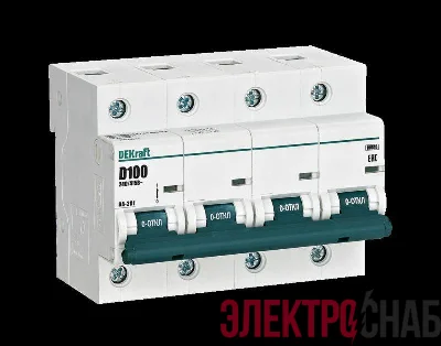 Выключатель автоматический модульный 4п D 100А 10кА ВА-201 DEKraft 13024DEK