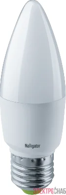 Лампа светодиодная 61 327 NLL-C37-8.5-230-2.7K-E27-FR 8.5Вт свеча матовая 2700К тепл. бел. E27 640лм 176-264В Navigator 61327