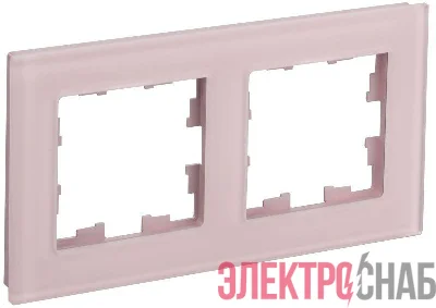 Рамка 2-м BRITE РУ-2-2-Бр стекло розовый матов. IEK BR-M22-G-31-K14