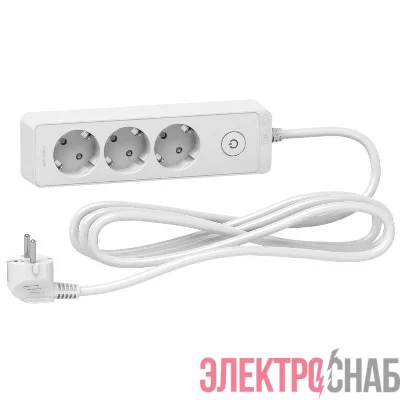 Удлинитель UNICA EXTEND 3 розетки 2К+З кабель 3м бел. SchE ST9433W