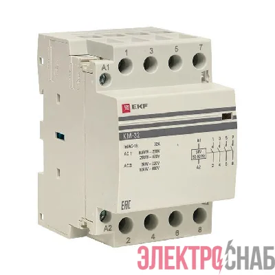 Контактор модульный 4NО 3мод. 24В AC КМ 32А PROxima EKF km-3-32-40-24v