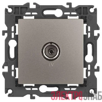 Розетка телевизионная одиночная TV Elegance 14-3101-16 титан Эра Б0065760