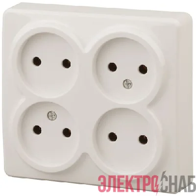Розетка 4-м ОП Эра Эксперт 11-2210-02 16А IP20 250В 4х2P сл. кость Эра Б0020707