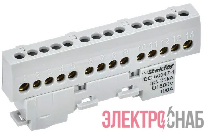 Шина L "фаза" изол. на универс. держ. 6х9-14-Ср TEKFOR IEK TF-NN10-14-KL-K03