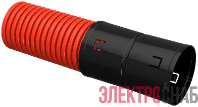 Труба гофрированная двустенная ПНД гибкая d110мм с муфтой красн. (уп.50м) IEK CTG12-110-K04-050-R