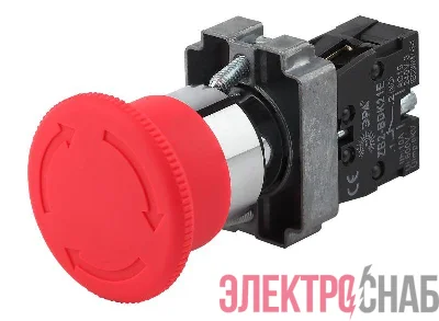 Кнопка LAY5-BS542 "Грибок" аварийная поворотн. с фиксацией BBG90-BS-K04E ЭРА Б0045646