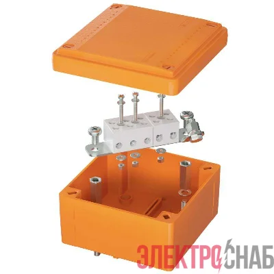 Коробка ответвительная FS 100х100х50мм 5р 450В 20А 10кв.мм с гладкими стенками и клеммн. IP56 пластик. DKC FSB10510