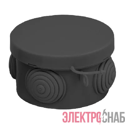Коробка распаячная КМР-040-038 с крышкой 65х40 4 мембранных ввода IP54 черн. EKF plc-kmr-040-038-b