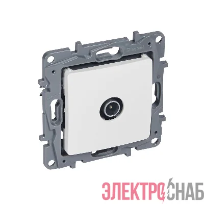 Розетка телевизионная TV СП Etika 2дБ 0-2400МГц с топологией "звезда" механизм бел. IEK 672251