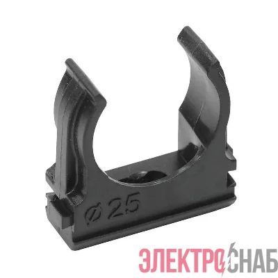 Держатель для труб (клипса) d25мм черн. (уп.100шт) TOKOV ELECTRIC TKE-LC-25-C05/100