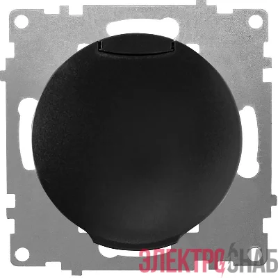 Розетка 1-м СП Florence 16А IP20 с заземл. с крышкой винтов. клеммы механизм черн. (1E10501303) OneKeyElectro 2172814
