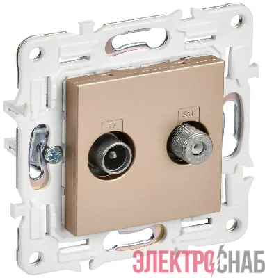 Розетка двойная TV+SAT SKANDY SK-A13Sa песочн. IEK SK-AF20-O-K98