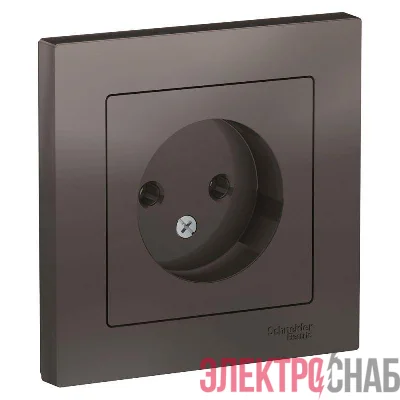 Розетка 1-м СП AtlasDesign 16А IP20 без заземл. в сборе мокко SE ATN000640