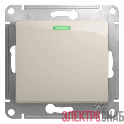 Выключатель 1-кл. СП Glossa 10А IP20 (сх. 1а) 10AX с подсветкой механизм молочн. SE GSL000913