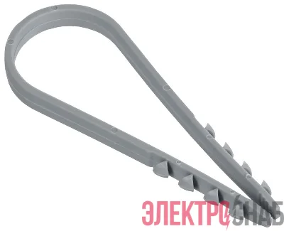 Дюбель-хомут 19х25мм для круглого кабеля нейлон сер. (уп.100шт) GENERICA UDH13-19-25-100-K03-G