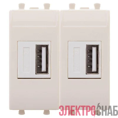 Устройство зарядное USB 2.1А 2мод. Avanti "Ванильная дымка" DKC 4405542