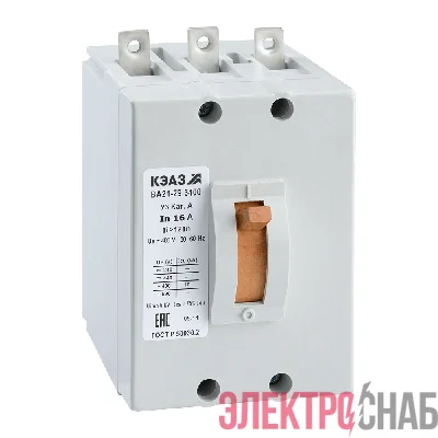 Выключатель автоматический 3п 50А 3Iн 10кА ВА21-29-320010 У3 АЭС 400В AC КЭАЗ 103154
