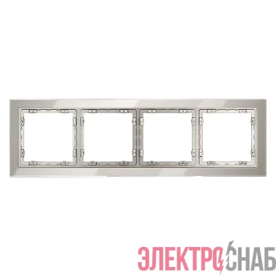 Рамка 4-м S70 стеклян. кашемир Voltum VLS110403