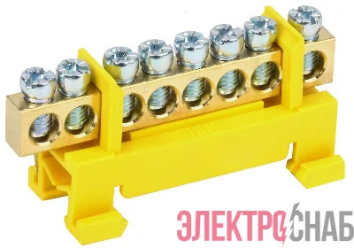 Шина PE "земля" на DIN-изол. "Стойка" ШНИ-6х9-8-С-Ж IEK YNN10-69-8P-K05