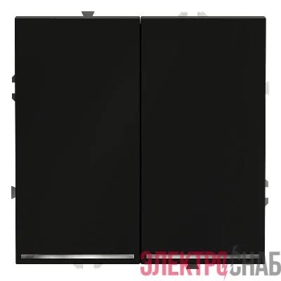 Переключатель проходной 2-кл. СП S70 10А с подсветкой механизм черн. матов. Voltum VLS020408