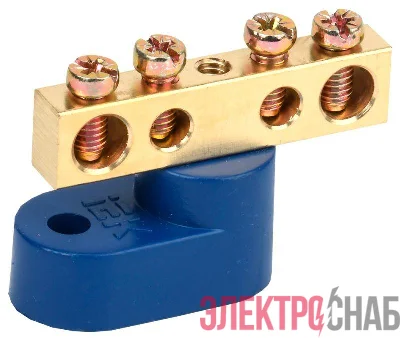 Шина нулевая ШНИ-6х9-4-У1-С на одном угловом изоляторе IEK YNN10-69-4C1-K07