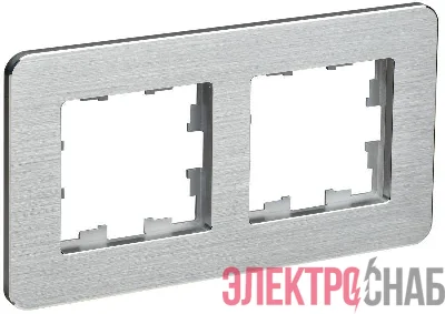Рамка 2-м BRITE РУ-2-1-Бр метал. алюм. RE AL IEK BR-M22-M-21-K47