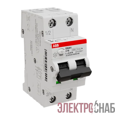 DS201 C16 A10 Автоматический выключатель дифференциального тока ABB 2CSR255180R0164