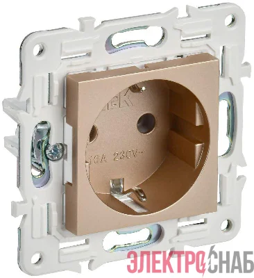 Розетка SKANDY 16А с заземл. без защ. шторок SK-R05Sa песочн. IEK SK-R11-16-K98