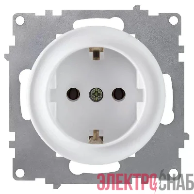 Розетка 1-м СП Florence 16А IP20 с заземл. винтов. клеммы механизм бел. (1E10201300) OneKeyElectro 2172765