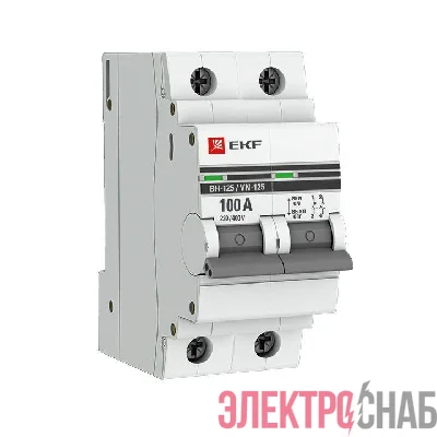 Выключатель нагрузки 2п 100А ВН-125 PROxima EKF SL125-2-100-pro