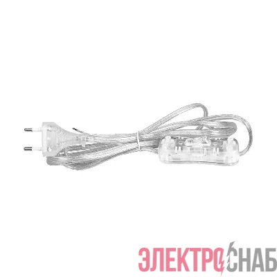 Провод с евроштекером с выключателем 2м 2х05кв.мм 2.5А прозр. Duwi 28571 7