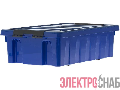 Ящик 580х390х180 мм с крышкой и клипсами, на роликах, синий Rox Box 35 Rox Box 35