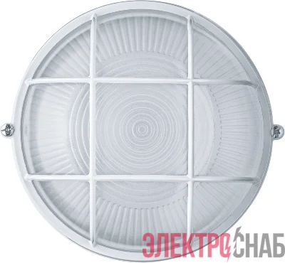 Светильник ЛОН 94 803 NBL-R2-60-E27/WH 1х60Вт E27 IP54 (аналог НПБ 1302 бел. круг с решеткой 60Вт) Navigator 94803