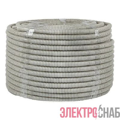 Труба гофрированная ПВХ d16мм с протяжкой сер. (уп.100м) Plast PROxima EKF tg-z-16