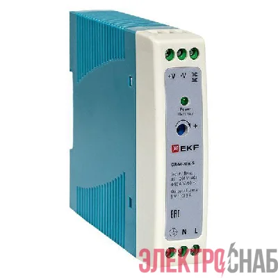 Блок питания на DIN рейку 20Вт Uвх 220В AC m Uвых - 5В DC постоянного тока EKF DR-M-20W-5