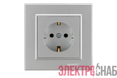 Розетка 1-м СП Karea 16А IP20 с/з сереб. Makel 56065028