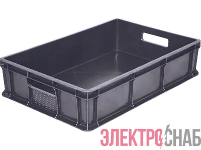 Ящик п/э 600*400*140 мм сплошной с ручками серый 705.03.01 м 705.03.01 м