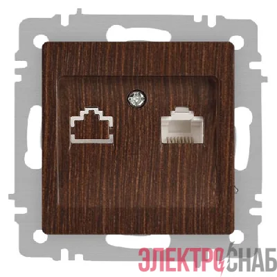 Розетка компьютерная 1-м СП Accent 6-303-10 RJ45 IP20 венге Intro Б0063643