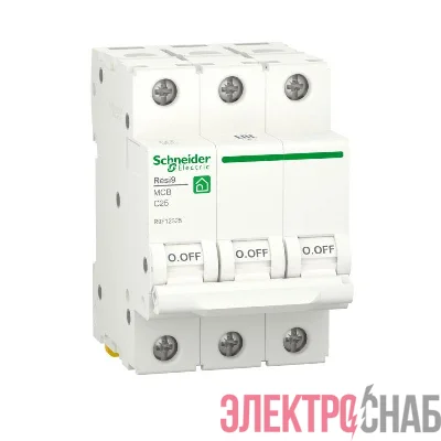 Выключатель автоматический модульный 3п C 25А Resi9 6000А SchE R9F12325